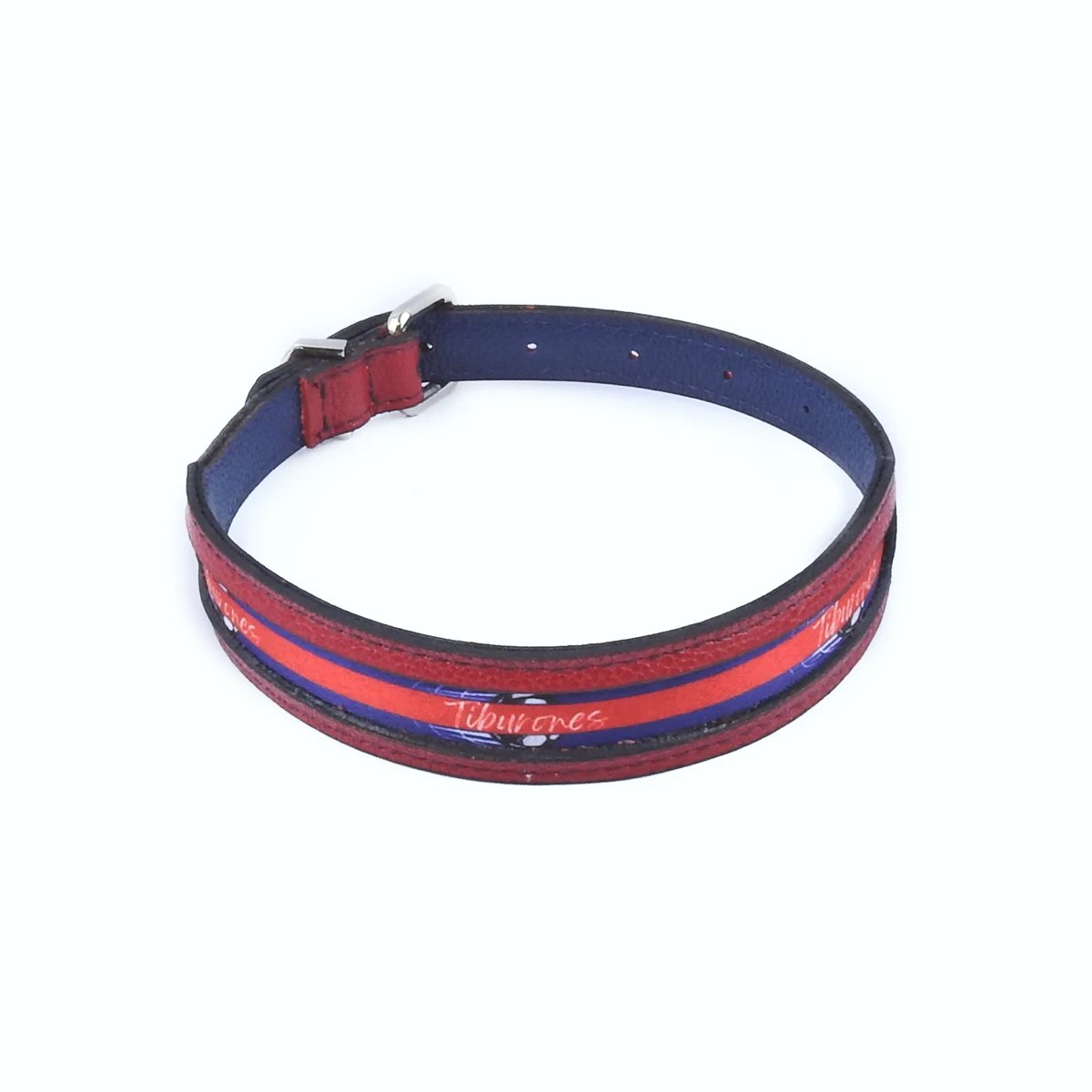 collar-cuero-tiburones-barry-and-collie-talla-m Collar para Perro "Fuerza Tiburón" en Cuero - Imagen 1